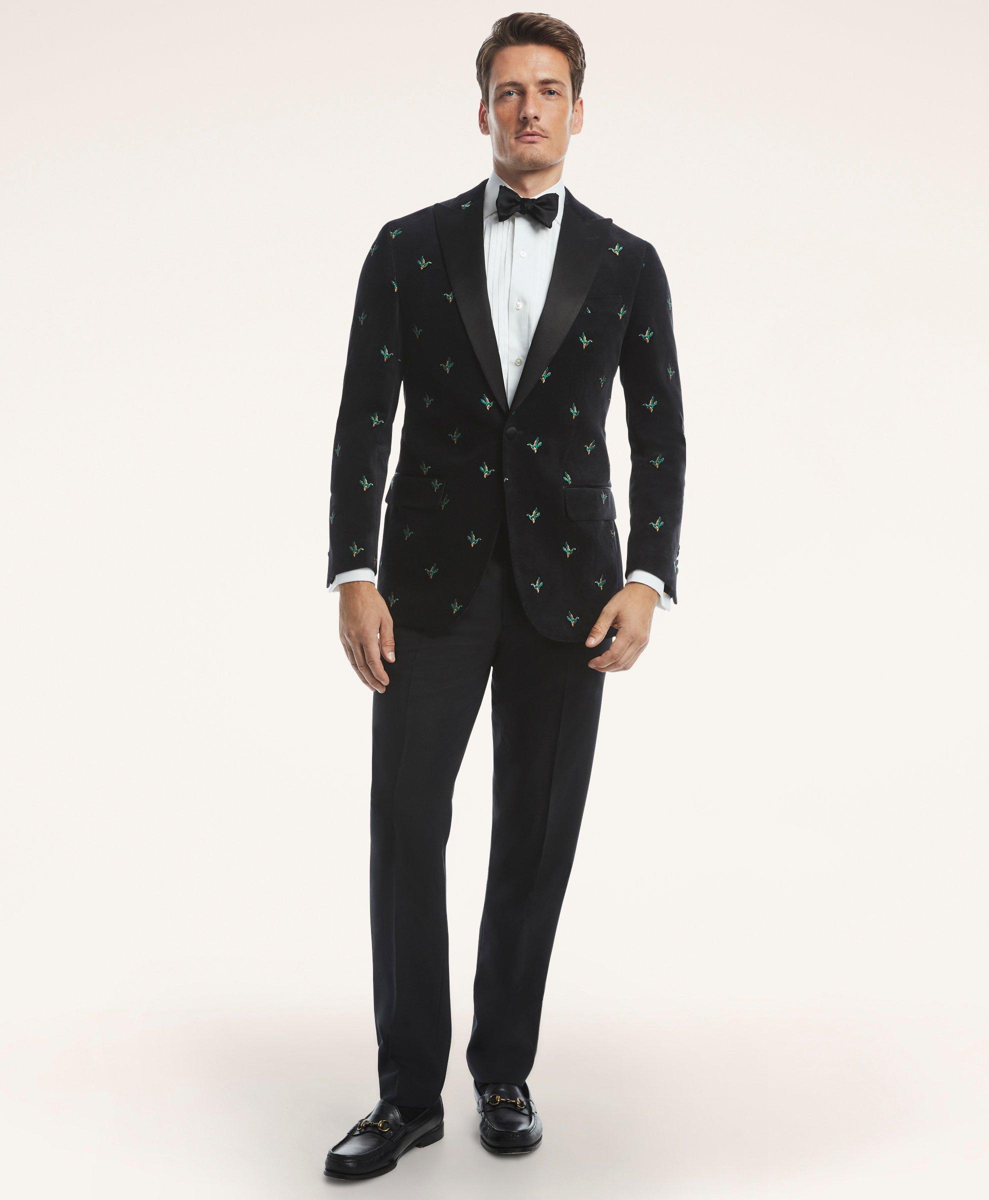 Regent Regular-Fit Velvet Duck Embroidered Tuxedo Jacket – Brooks Brothers  Canada