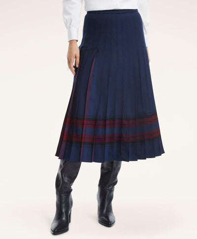 Pleated Plaid Skirt - Brooks Brothers Canada