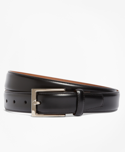 Silver Buckle Leather Dress Belt - Brooks Brothers Canada