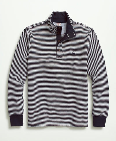 French Terry Cotton Fine Stripe  Mock Neck - Brooks Brothers Canada