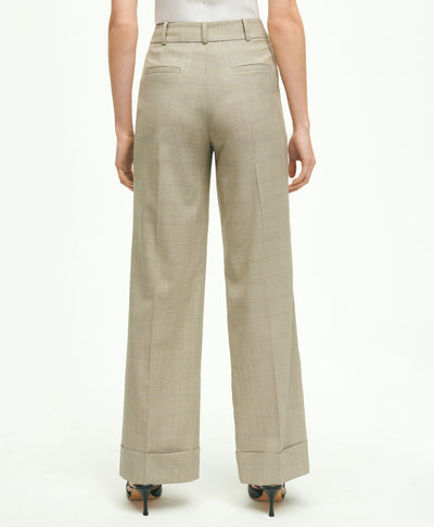 Brooks Brothers Cool Wool Wide-Leg Pleated Pants - Brooks Brothers Canada