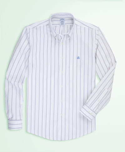 Regular-Fit Stretch Non-Iron Oxford Button-Down Collar, Outline Stripe Sport Shirt - Brooks Brothers Canada