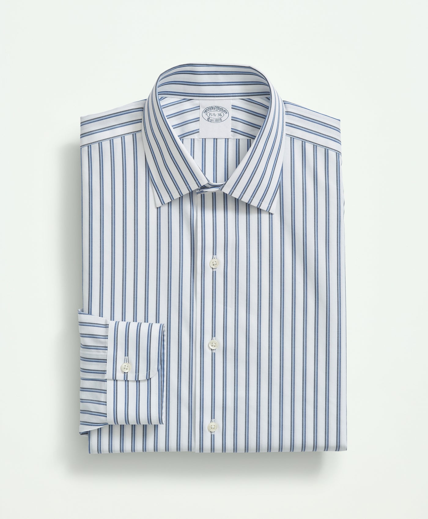Regular-Fit Luxury Supima Cotton, Non-Iron Twill, Ainsley Collar Stripe Dress Shirt
