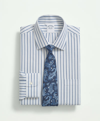 Stretch Regular-Fit Dress Shirt, Non-Iron Royal Oxford Ainsley Collar, Bold Stripe