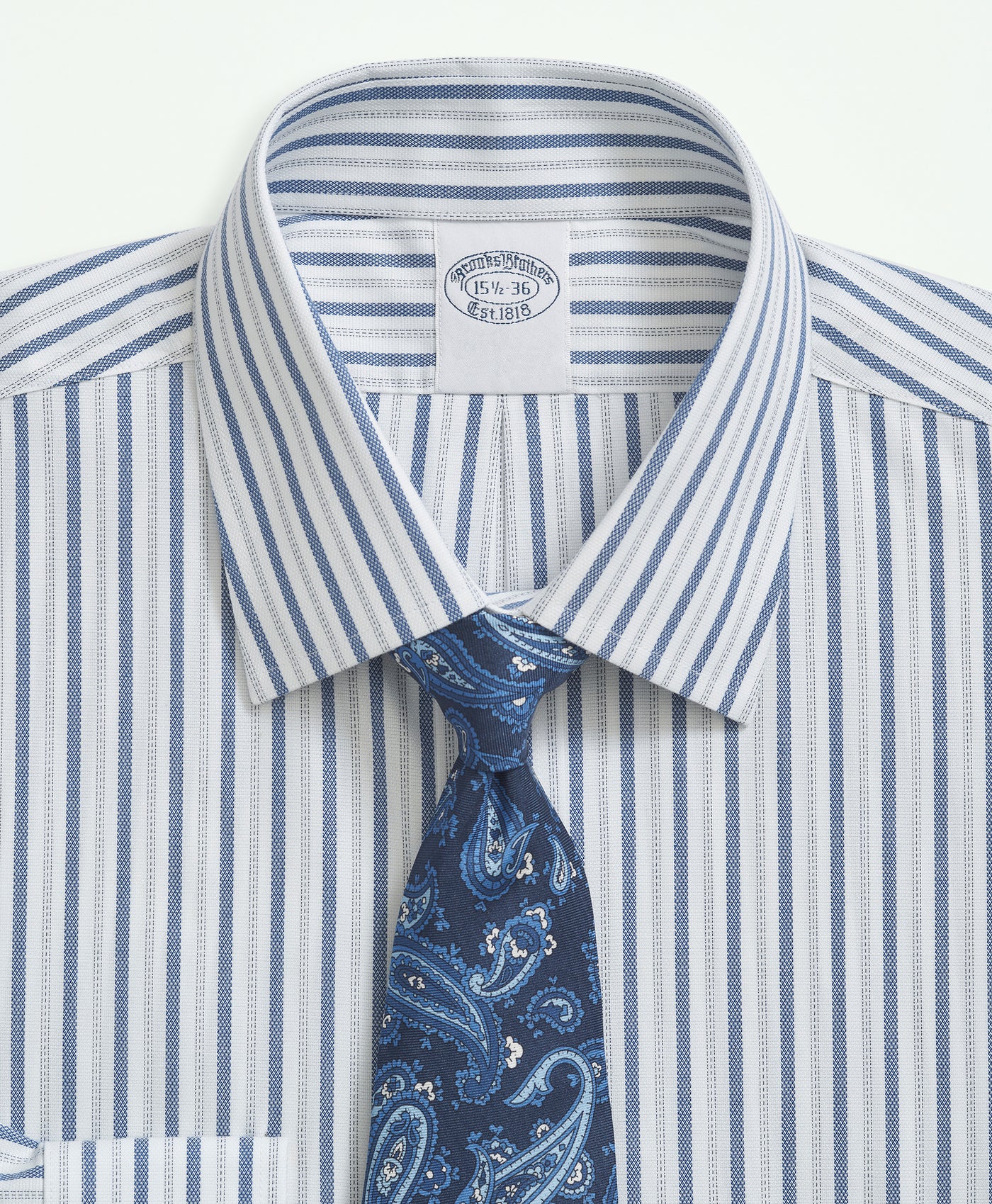 Stretch Regular-Fit Dress Shirt, Non-Iron Royal Oxford Ainsley Collar, Bold Stripe - Brooks Brothers Canada