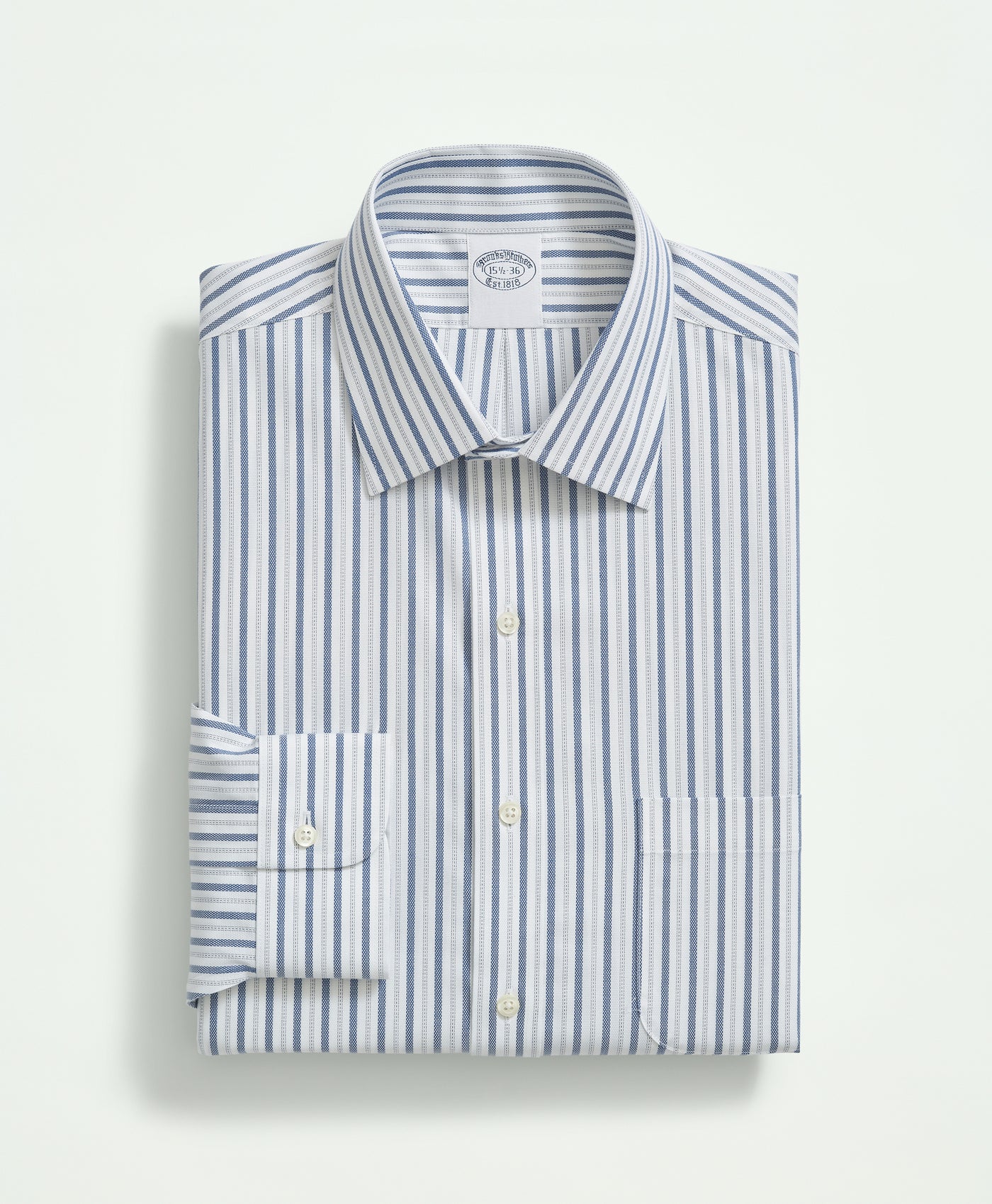 Stretch Slim-Fit Dress Shirt, Non-Iron Royal Oxford Ainsley Collar, Bold Stripe - Brooks Brothers Canada