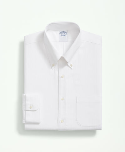 Regent Regular-Fit Non-Iron Supima Cotton Dress Shirt, Polo Button Down Collar - Dobby Stripe