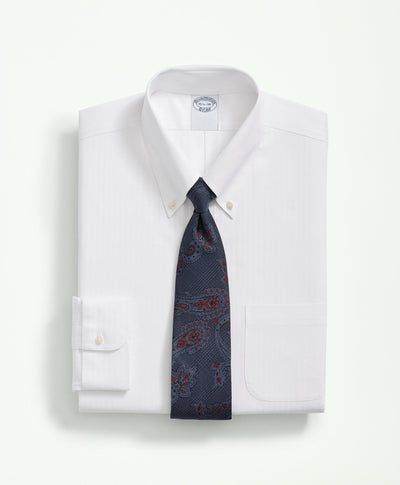 Regent Regular-Fit Non-Iron Supima Cotton Dress Shirt, Polo Button Down Collar - Dobby Stripe - Brooks Brothers Canada