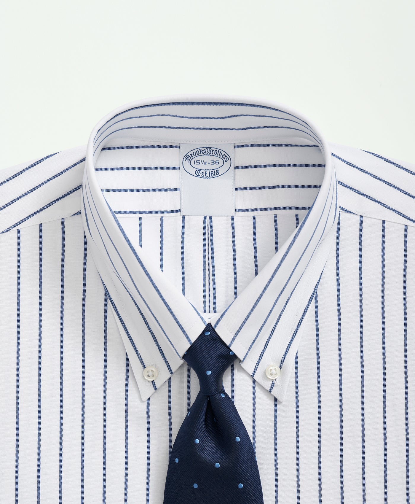 Regent Regular-Fit, Stretch Supima Non-Iron, Polo Button-Down Collar, Striped Dress Shirt - Brooks Brothers Canada
