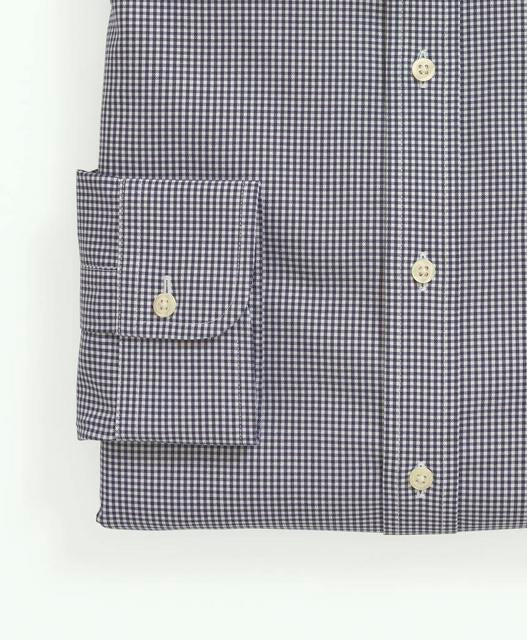 Regular-Fit Stretch Supima Cotton Non-Iron Pinpoint Oxford Ainsley Collar, Gingham Dress Shirt