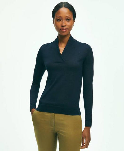 Silk-Cashmere Shawl-Collar Sweater