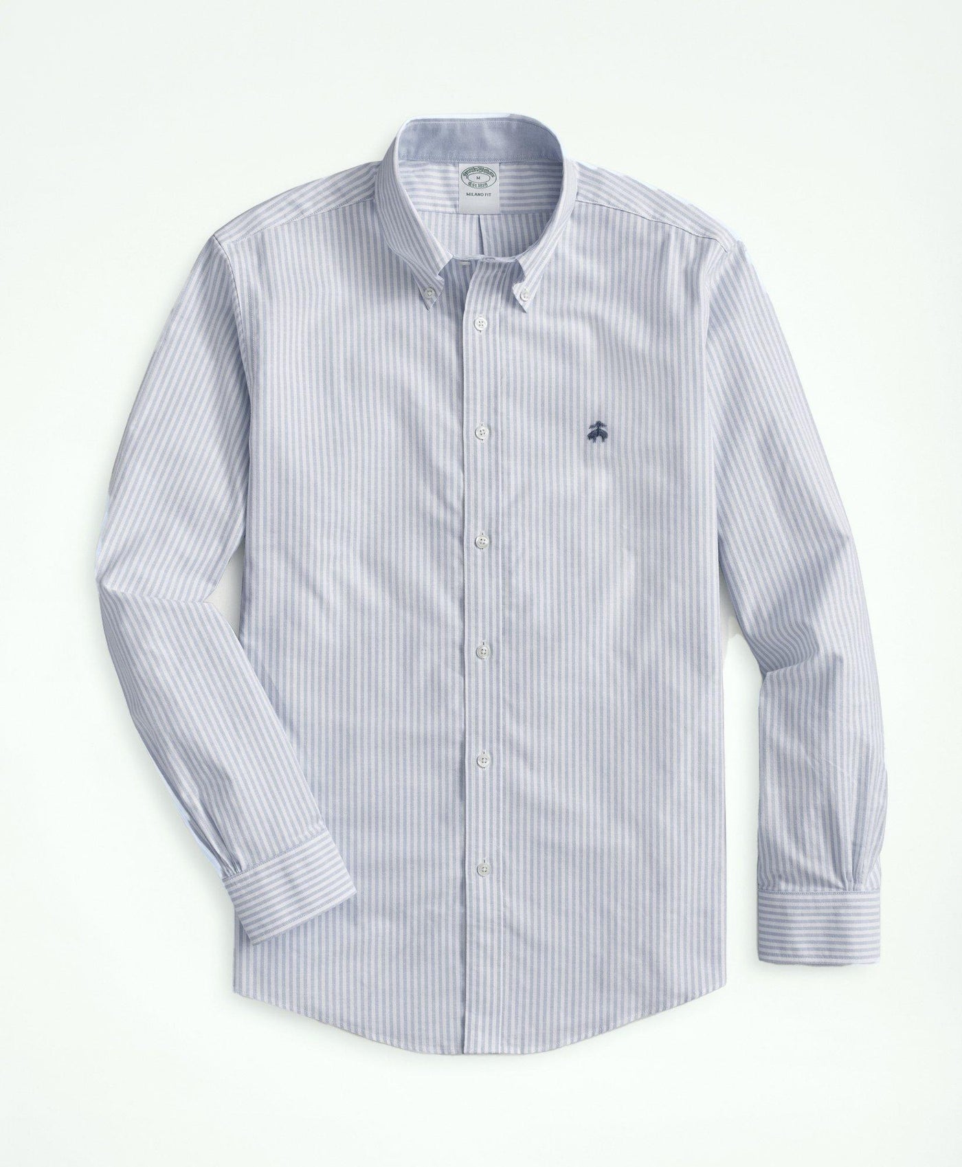 Slim-Fit Stretch Non-Iron Oxford Button-Down Collar, Bengal Stripe Sport Shirt