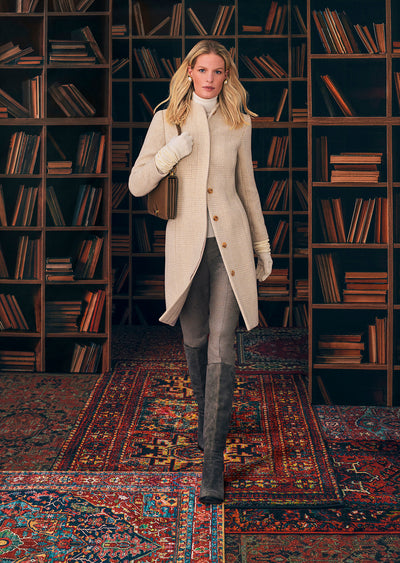 Wool Blend Belted Funnel Neck Coat - Brooks Brothers Canada
