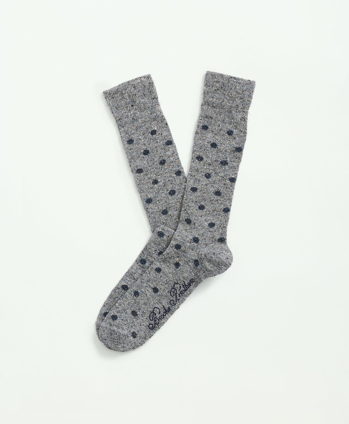 Wool-Silk Blend Flecked Socks