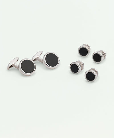 Sterling Silver Onyx Rhodium-Plated Cufflinks - Brooks Brothers Canada