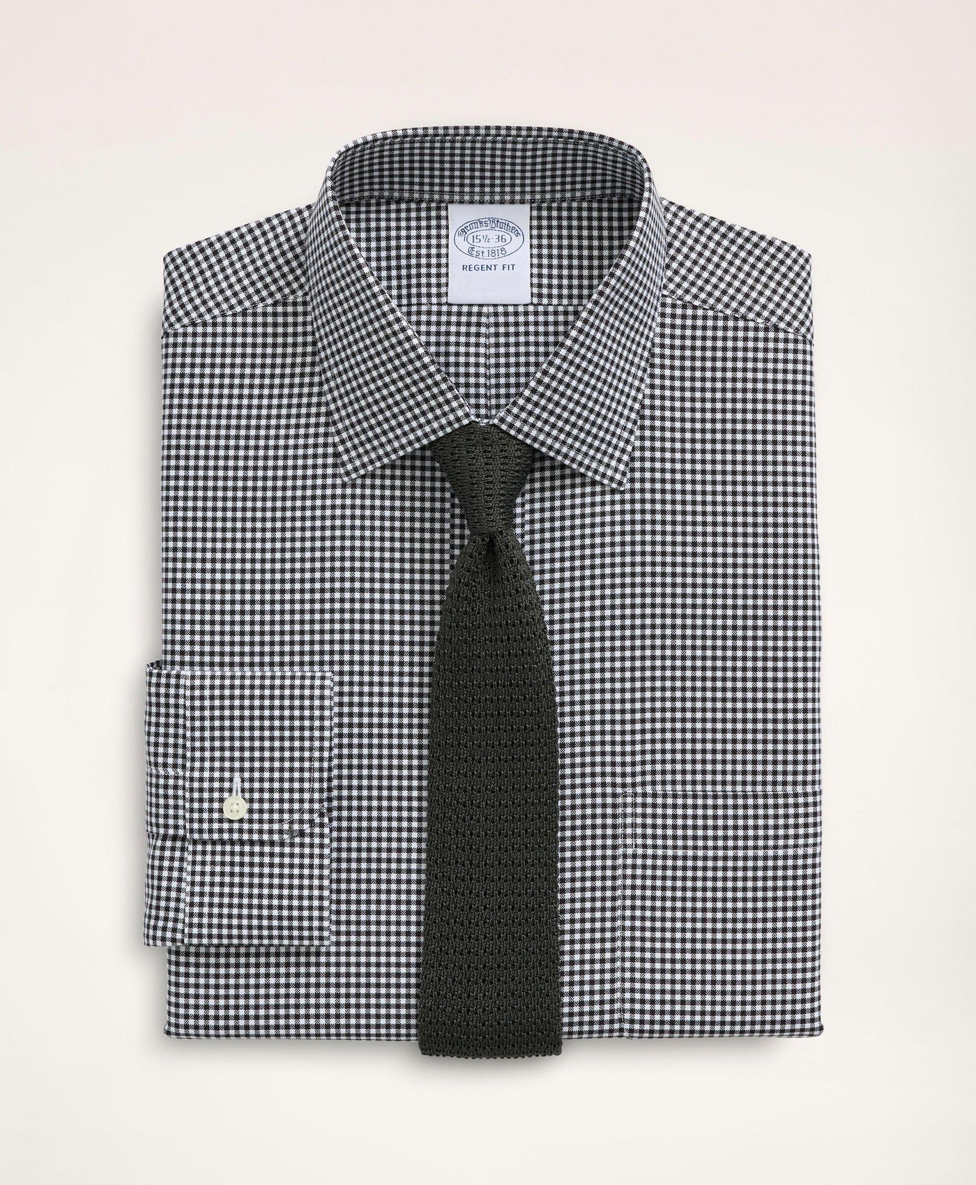 Stretch Regent Regular-Fit Dress Shirt, Non-Iron Herringbone Gingham Ainsley Collar - Brooks Brothers Canada