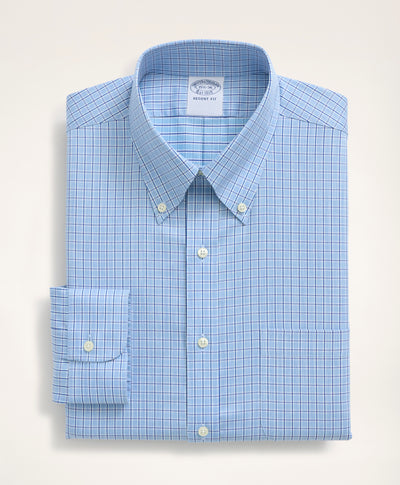 Stretch Regent Regular-Fit Dress Shirt, Non-Iron Twill Mini-Check Button Down Collar - Brooks Brothers Canada