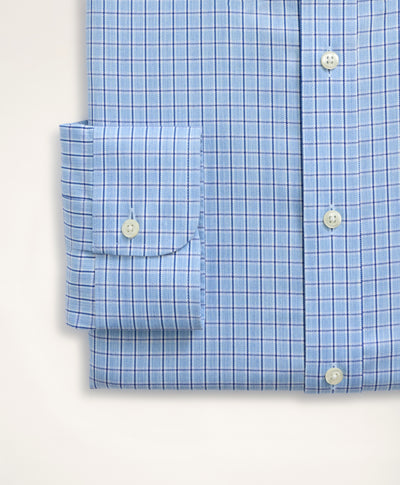Stretch Regent Regular-Fit Dress Shirt, Non-Iron Twill Mini-Check Button Down Collar