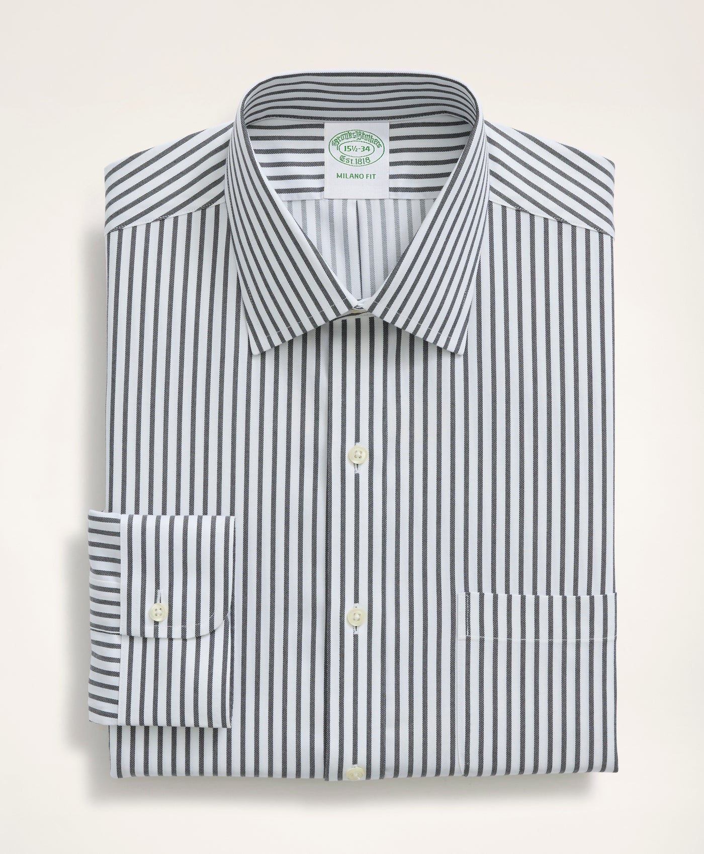 Stretch Milano Slim-Fit Dress Shirt, Non-Iron Twill Stripe  Ainsley Collar - Brooks Brothers Canada