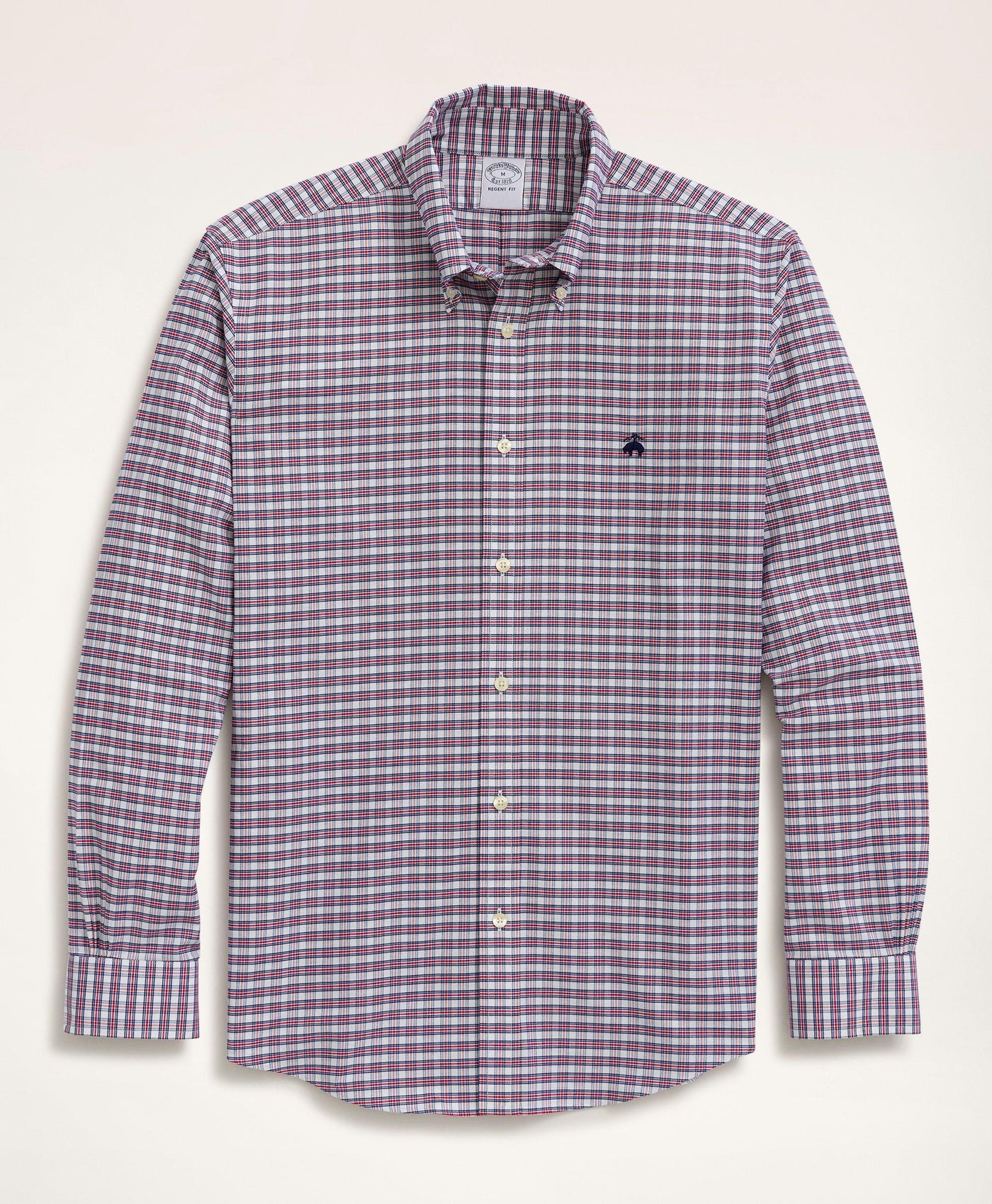 Stretch Regent Regular-Fit Sport Shirt, Non-Iron Mini-Check Oxford Button Down Collar - Brooks Brothers Canada