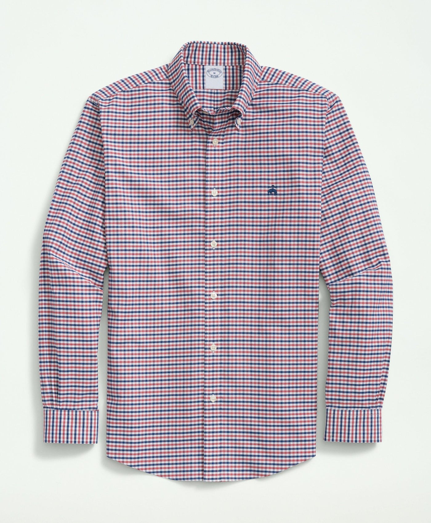 Stretch Regent Regular-Fit Cotton Non-Iron Oxford Polo Button-Down Collar, Gingham Shirt