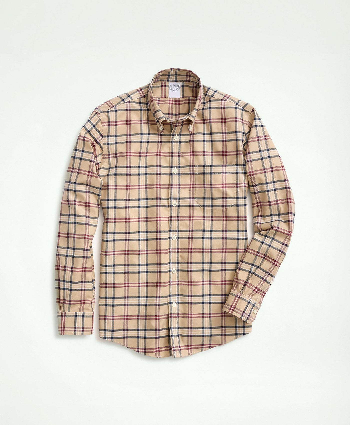 Regent Regular-Fit Stretch Supima Cotton Non-Iron Twill Polo Button Down Collar, Tartan Shirt - Brooks Brothers Canada