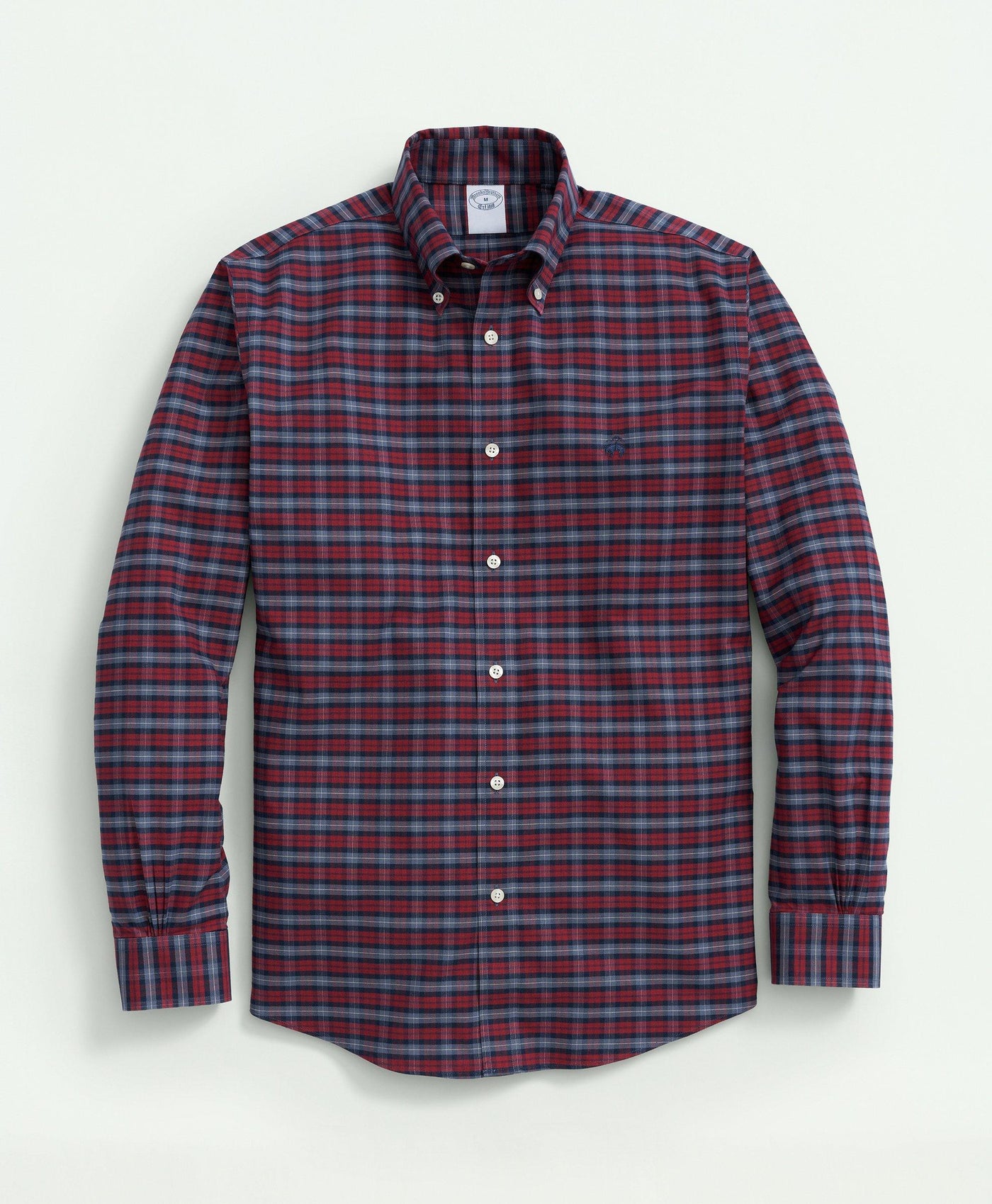 Milano Slim-Fit Cotton Non-Iron Polo Button-Down Collar, Tartan Shirt