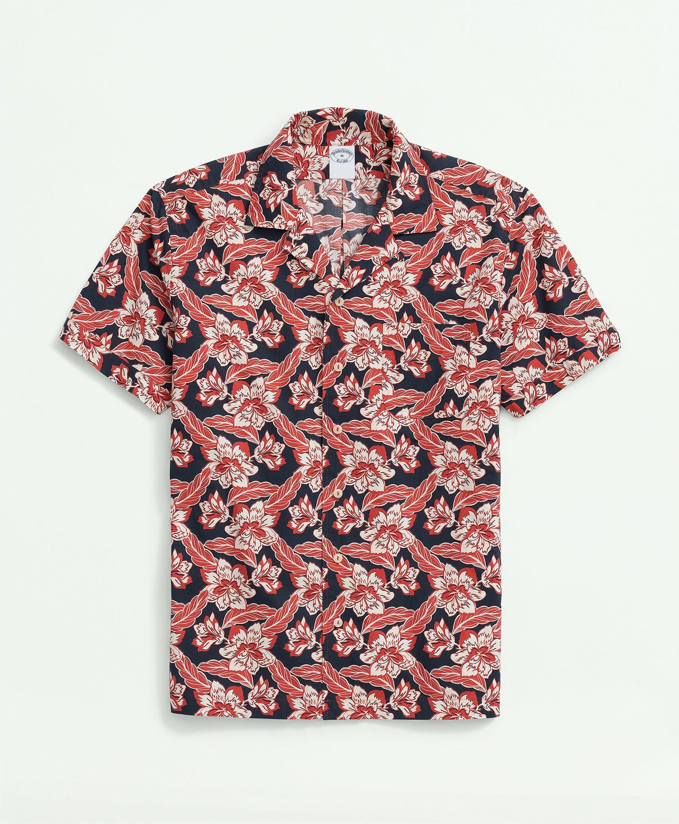 Regular-Fit Cotton Short Sleeve Camp Collar Shirt In Voyager Print