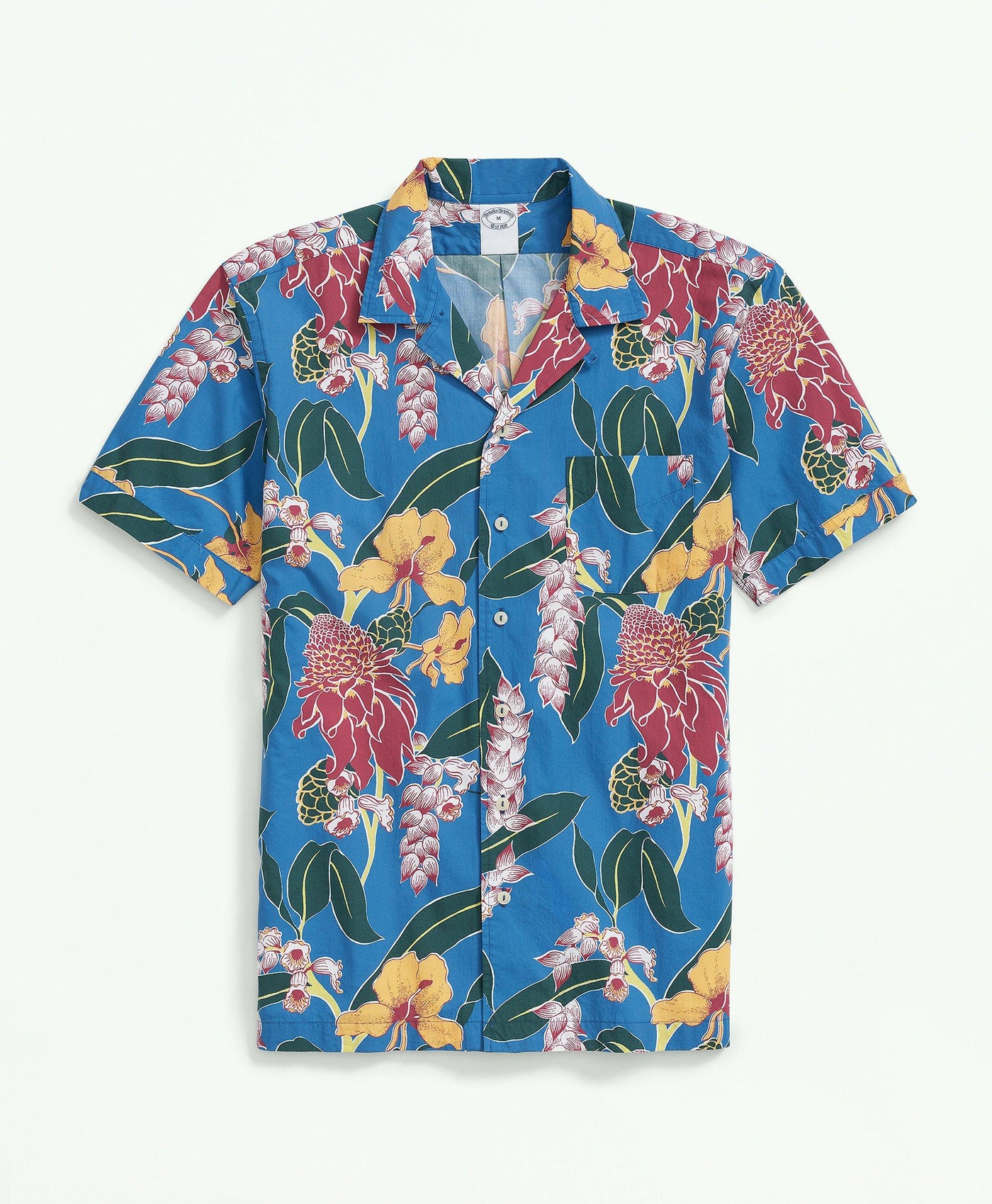 Regular-Fit Cotton Short Sleeve Camp Collar Shirt In Voyager Tropical Print