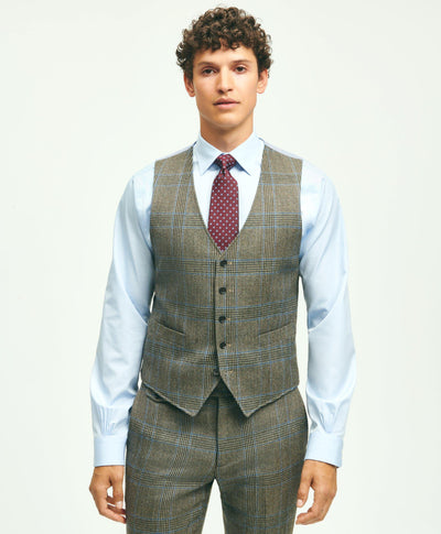 Wool Twill Prince Of Wales Checked Suit Vest - Brooks Brothers Canada
