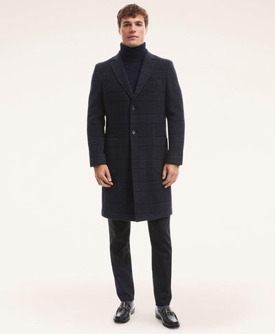 Wool Blend Glen Plaid Top Coat