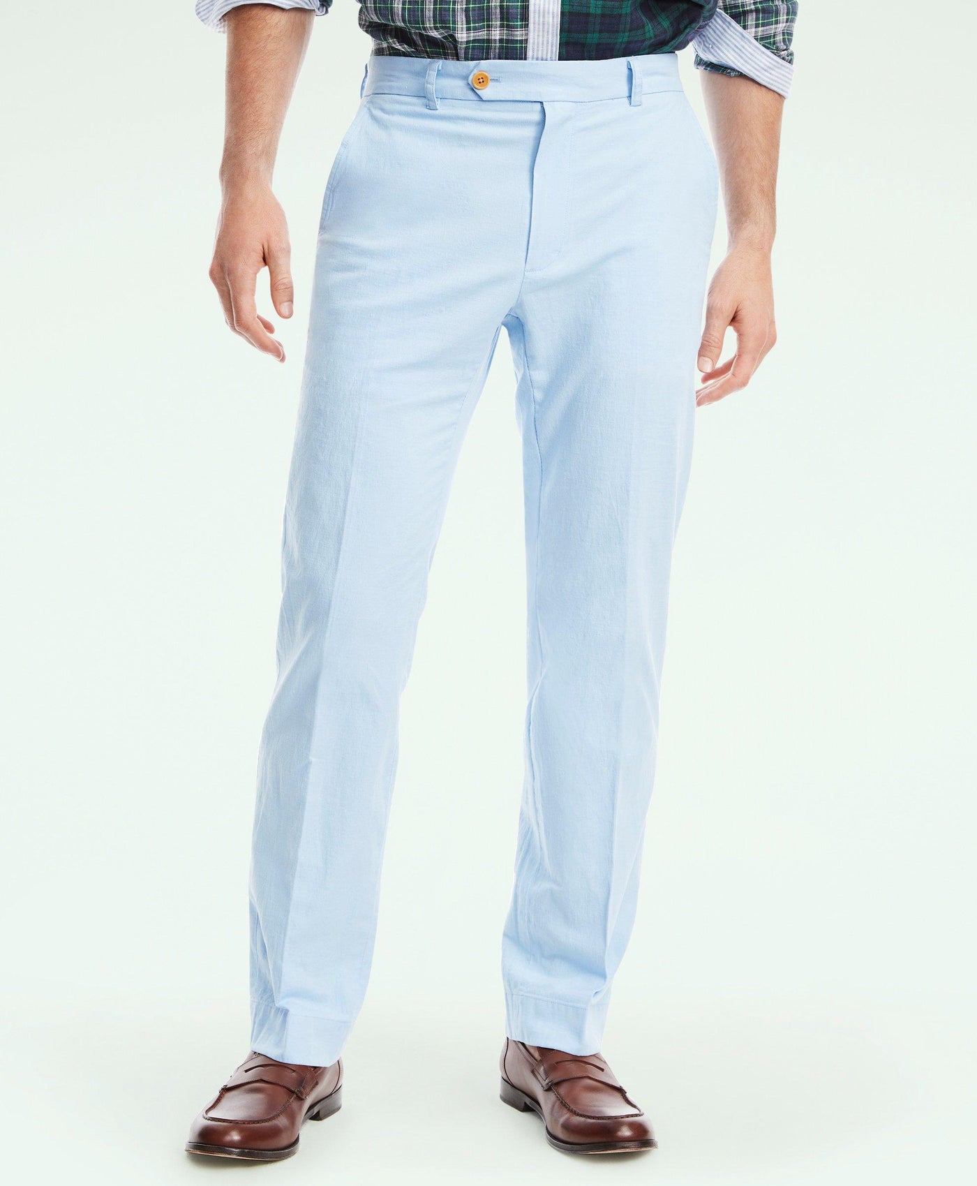 Pantalon chino en coton et lin stretch coupe droite Clark