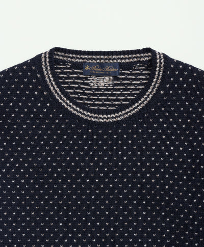 Merino Wool Crewneck Dot Jacquard 1818 Sweater - Brooks Brothers Canada