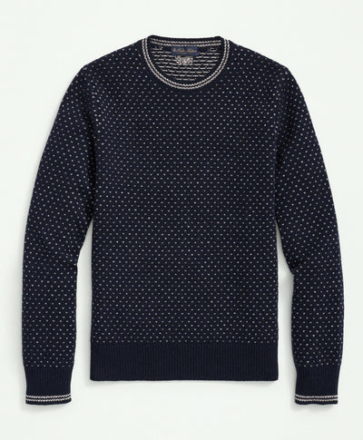 Merino Wool Crewneck Dot Jacquard 1818 Sweater