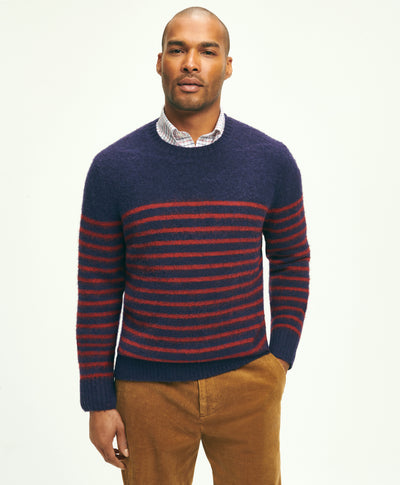 Brushed Wool Mariner Stripe Sweater - Brooks Brothers Canada