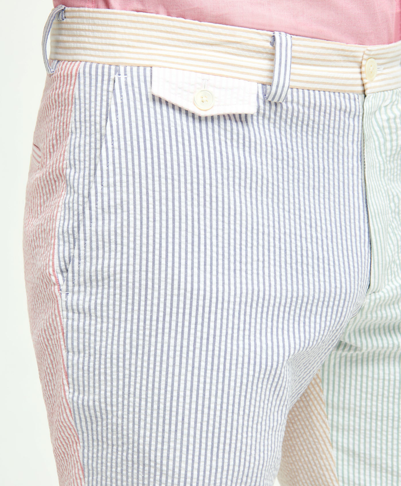 Stretch Cotton Seersucker Fun Stripe Shorts