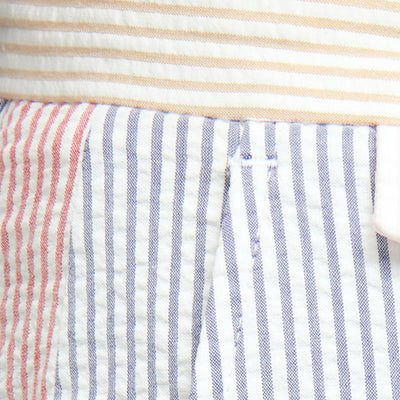Stretch Cotton Seersucker Fun Stripe Shorts