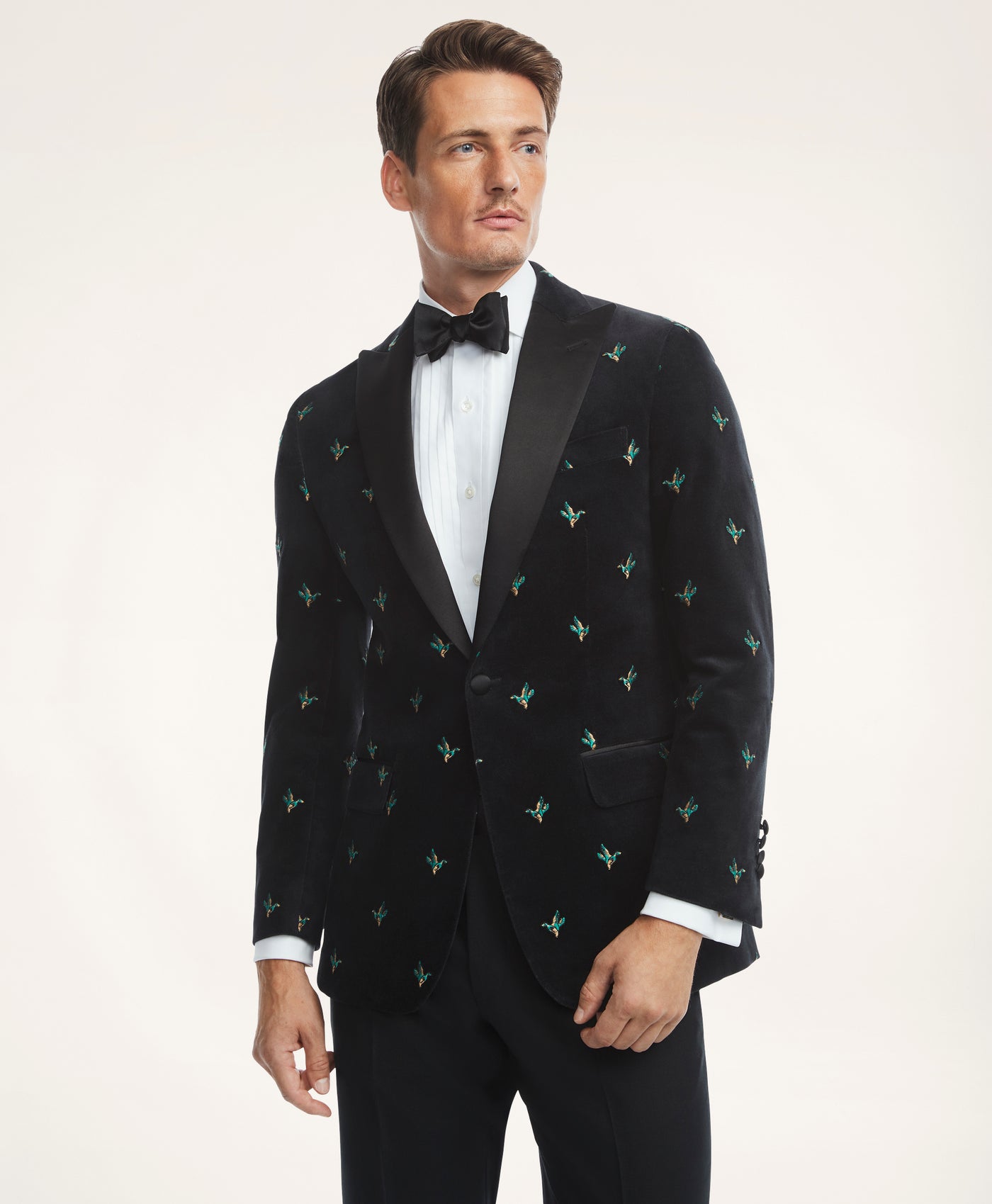 Regent Regular-Fit Velvet Duck Embroidered Tuxedo Jacket - Brooks Brothers Canada
