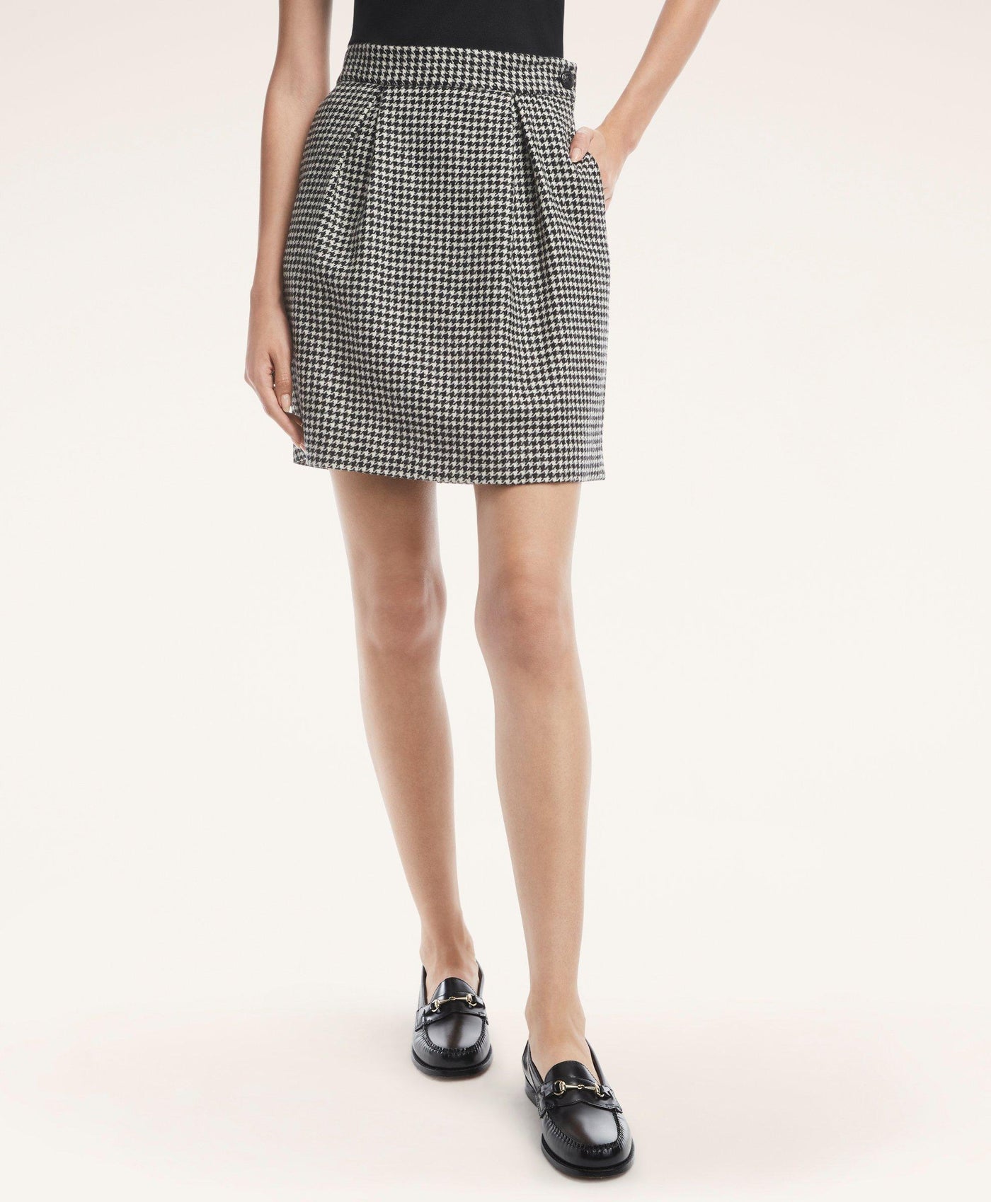 Wool Houndstooth Skirt - Brooks Brothers Canada