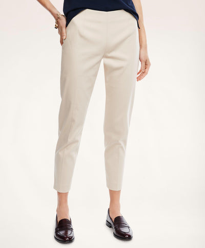 Stretch Cotton Side-Zip Slim Ankle Pants - Brooks Brothers Canada
