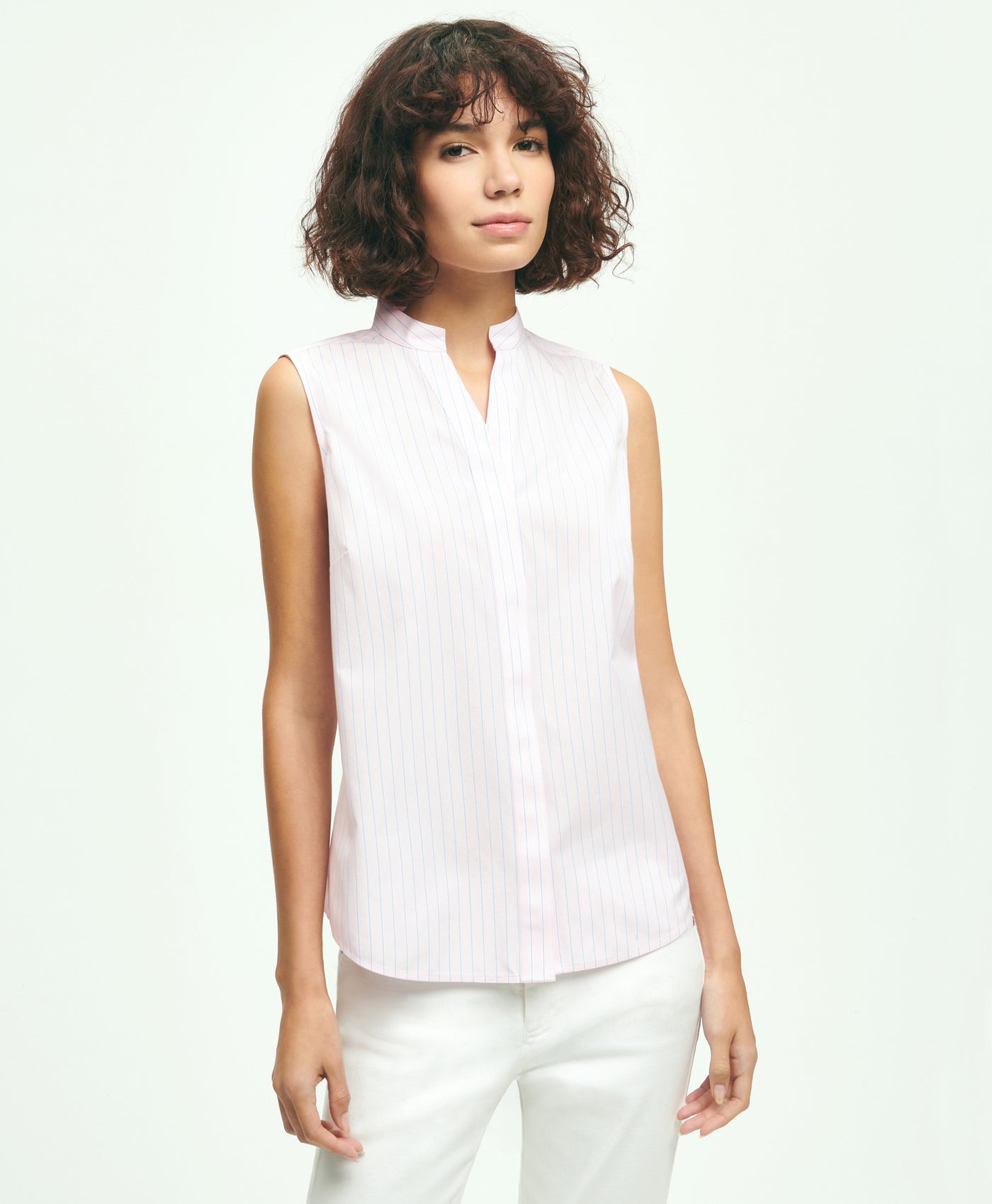 Supima Cotton Non-Iron Sleeveless Shirt - Brooks Brothers Canada