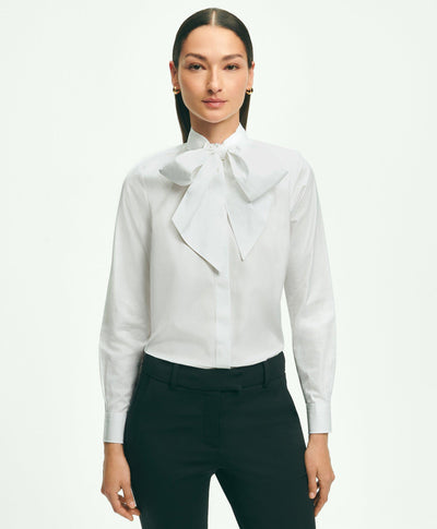 Cotton Bow-Neck Blouse - Brooks Brothers Canada