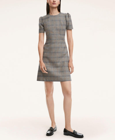 Stretch Wool Blend Tartan Dress - Brooks Brothers Canada