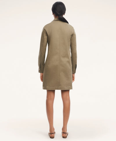 Stretch Cotton Military Shirt Dress - Brooks Brothers Canada