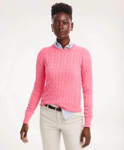 Supima Cotton Cable Sweater - Brooks Brothers Canada