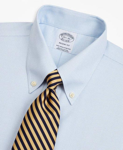 Stretch Regent Regular-Fit Dress Shirt, Non-Iron Twill Button-Down Collar Micro-Check