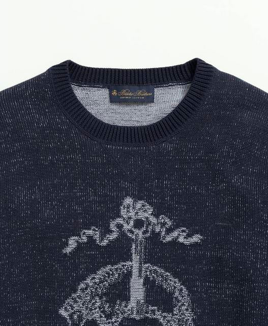 Supima Cotton Braided Link Logo Sweater