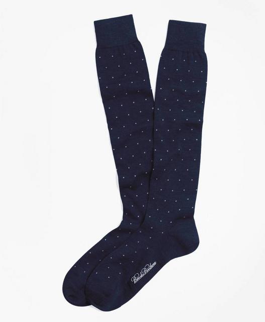 Merino Wool Big Dot Over-the-Calf Dress Socks - Brooks Brothers Canada