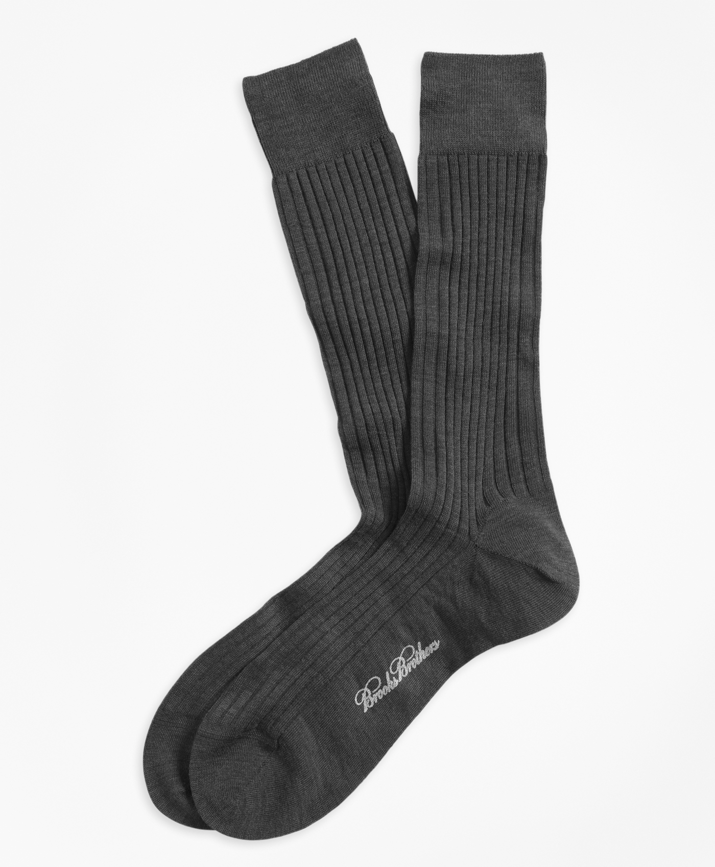 Merino Wool Ribbed Crew Socks - Brooks Brothers Canada