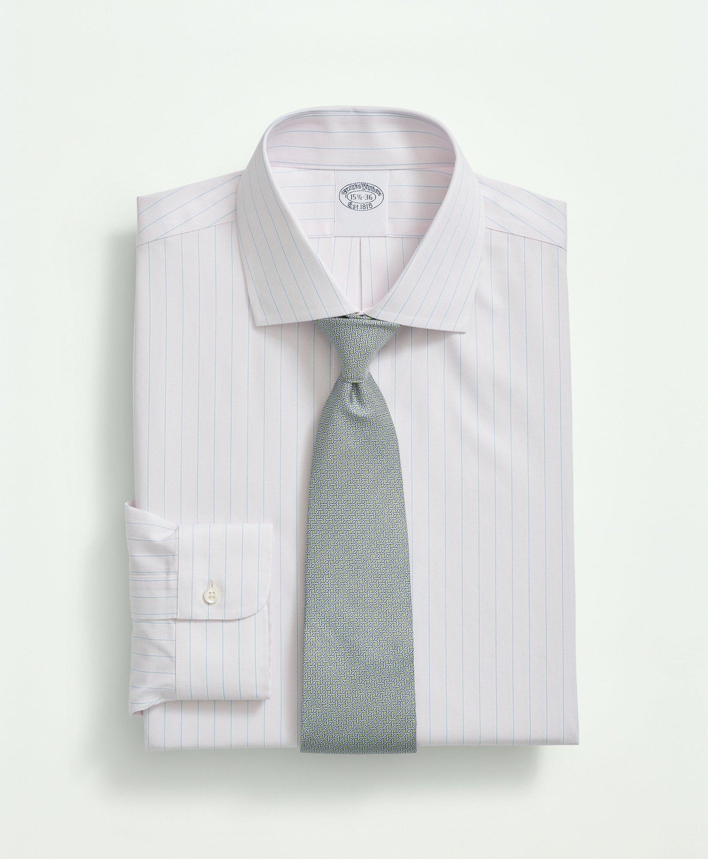 Stretch Regent Regular-Fit, Non-Iron Royal Oxford English Collar Stripe Dress Shirt - Brooks Brothers Canada